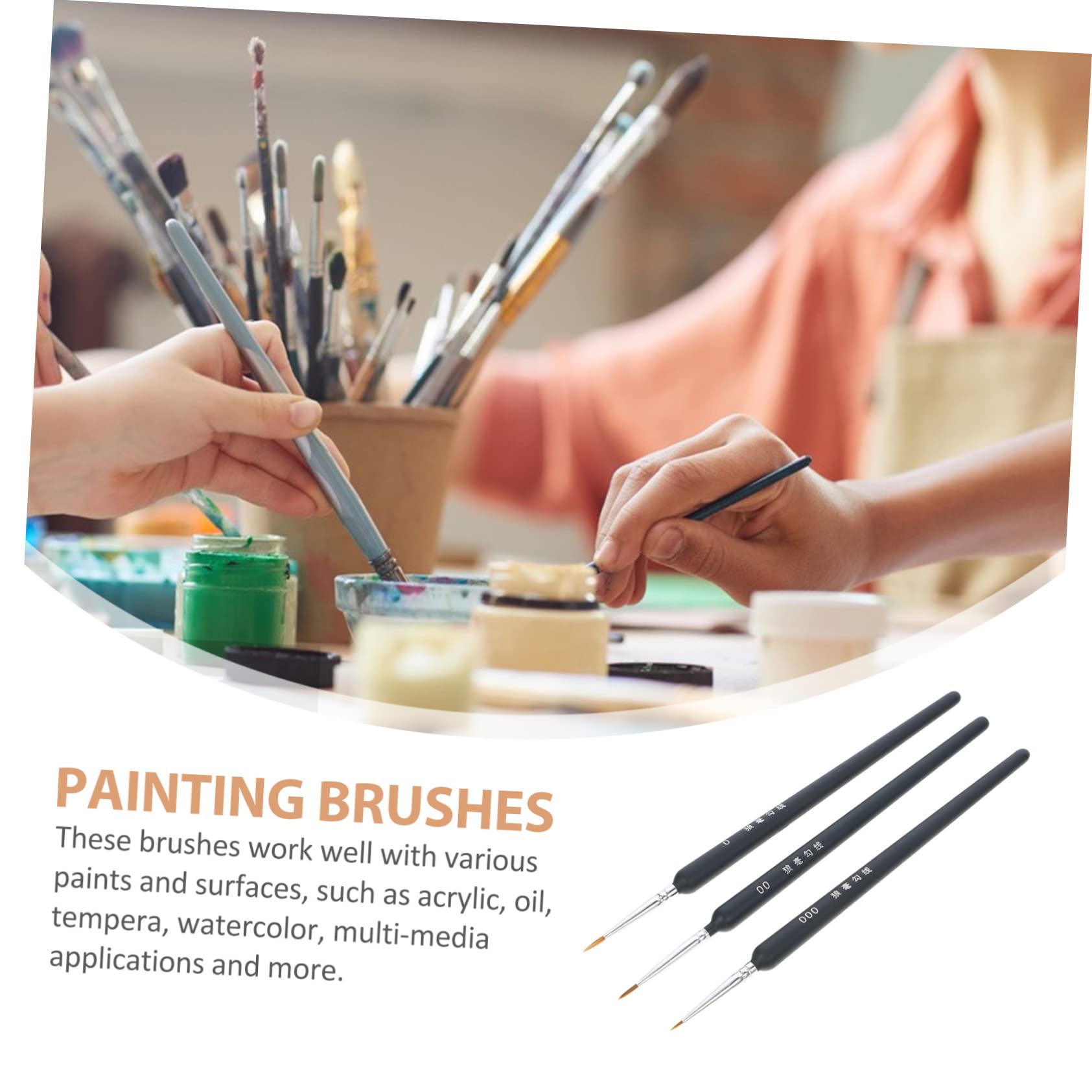 SEWACC Acuarela Pinceles 45 Piezas Pelo De Decoración del Cabello Pinceles De Pintura Gouache De Detalle Equipo para Uñas Gel para Uñas Revestimientos Pintura De Miniaturas De Madera