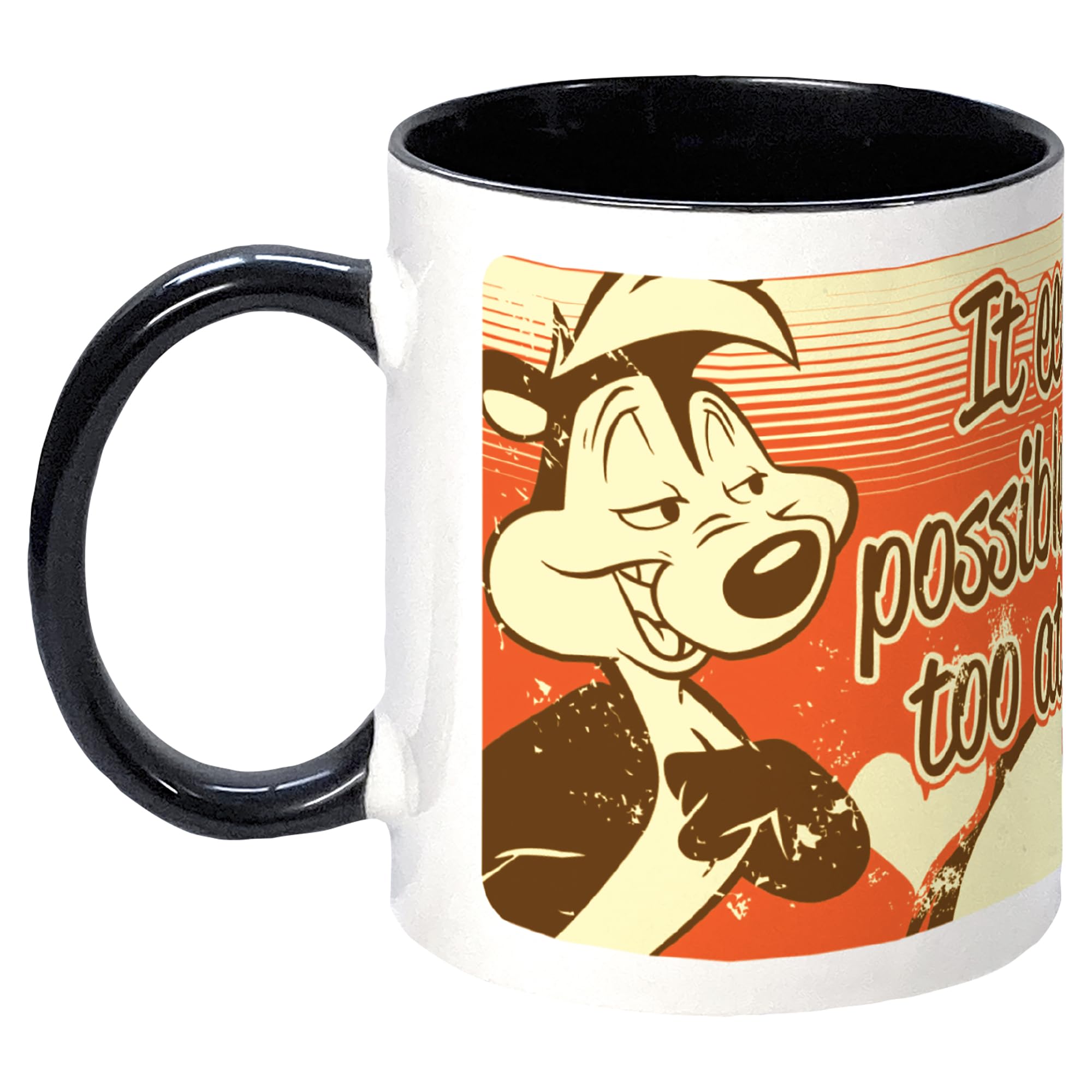 Ggs Black, White Pepe Le Pew Mug, Looney Tunes, Ceramic, 250Ml