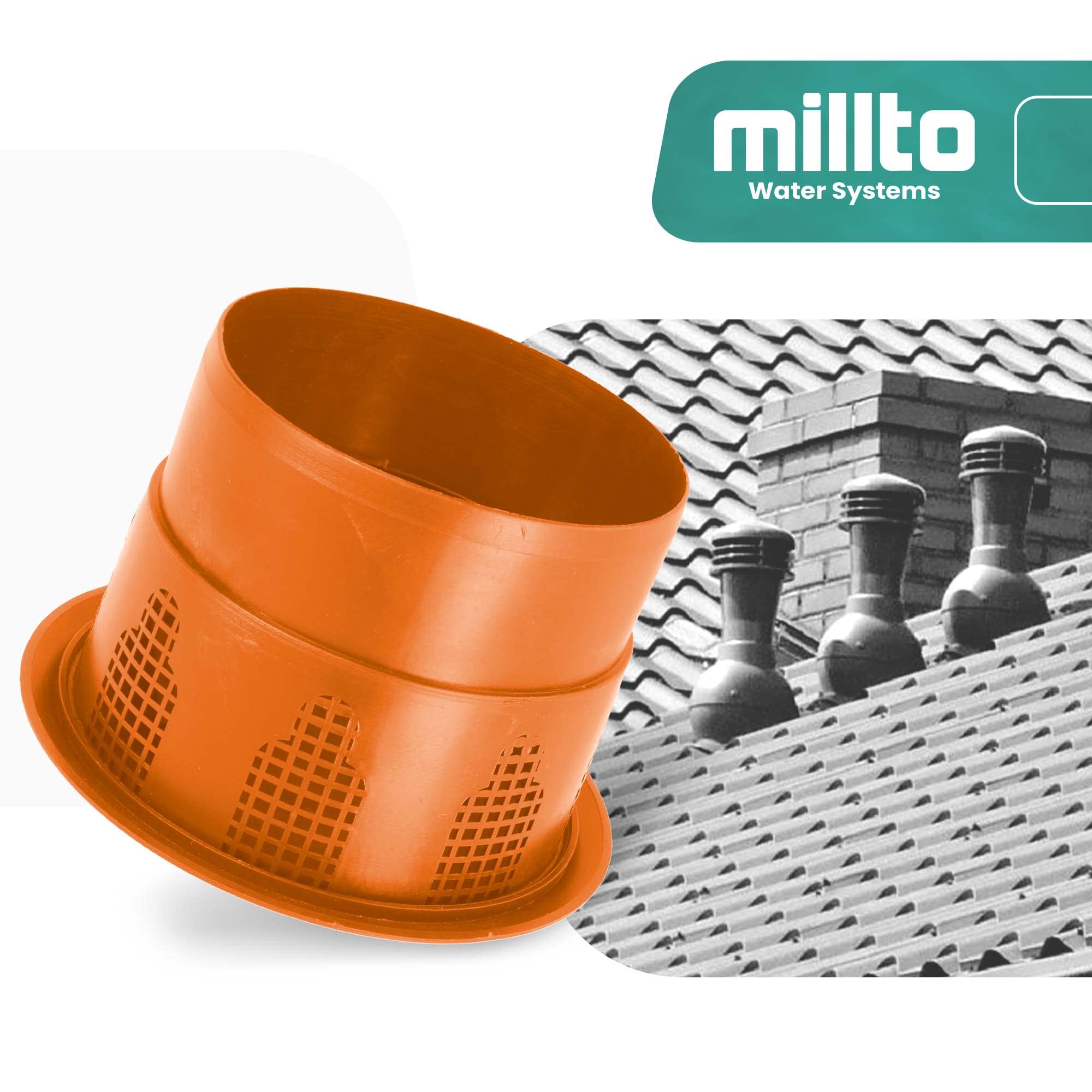 Cubierta De Lluvia Tapa De Ventilación Del Tejado (160 mm | Naranja)