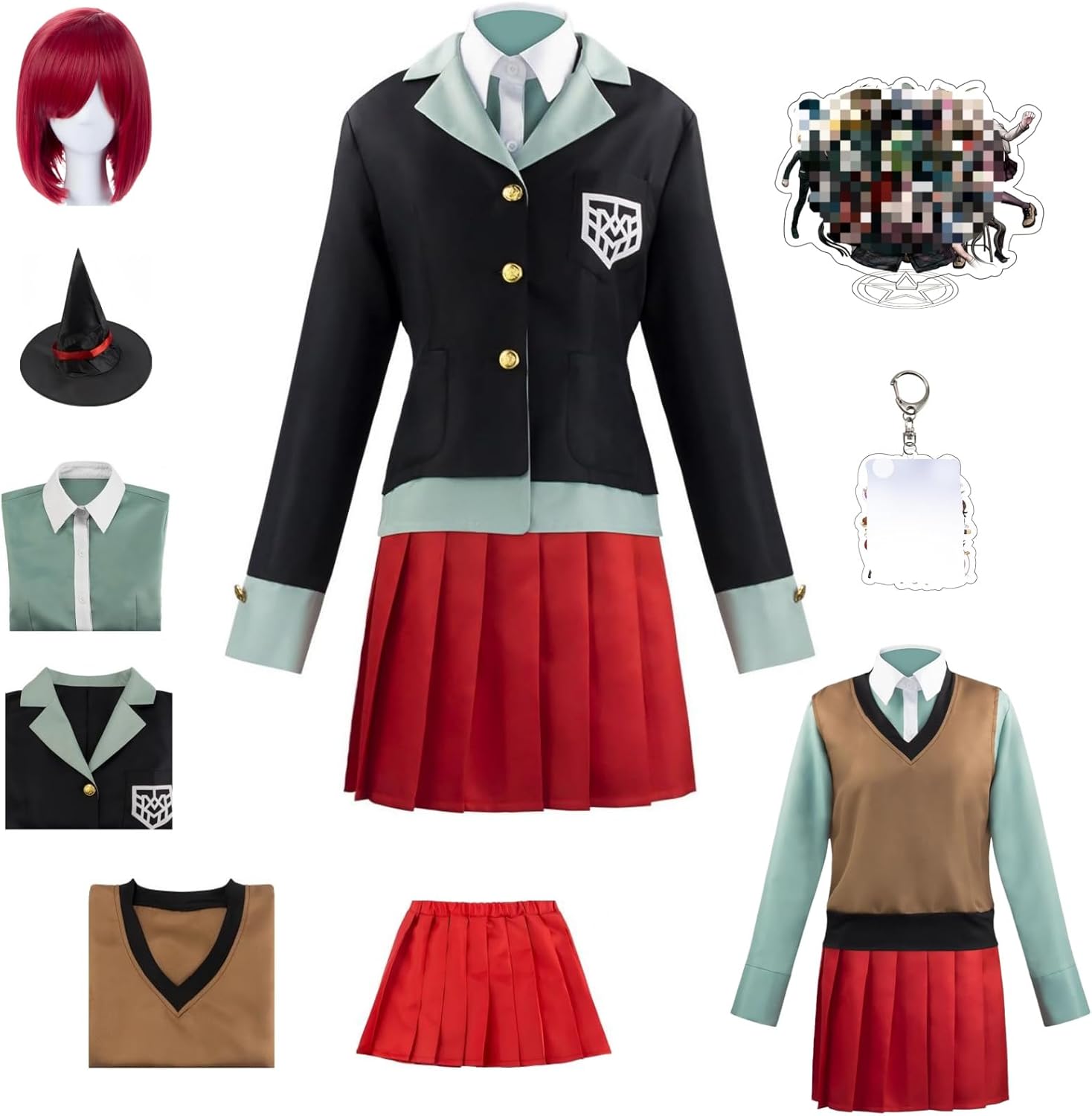 Anime Himiko Yumeno Cosplay Costume Women's Adult Uniform Pleated Skirt Halloween Party