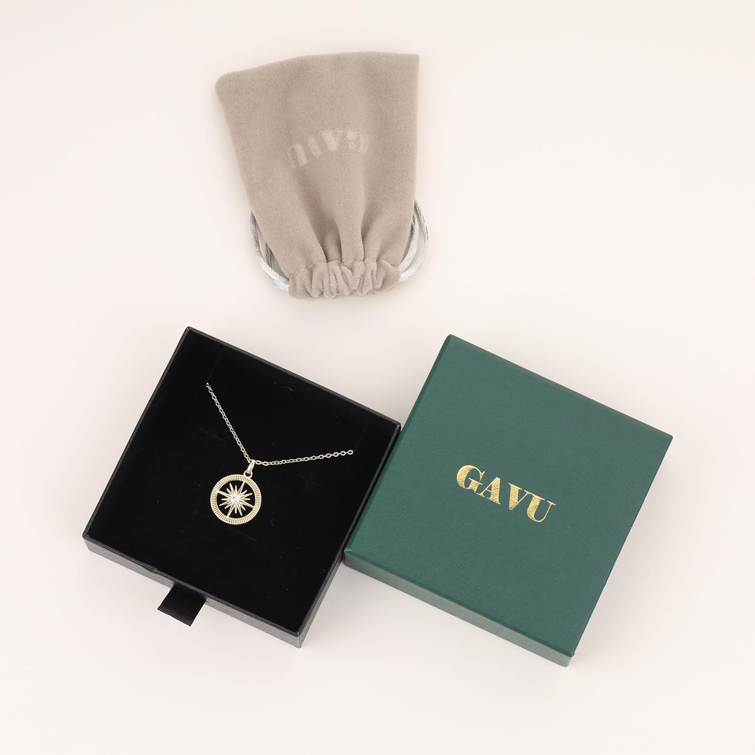 GAVU Compass Necklace for Women, 925 Sterling Silver Diamond Compass Necklace for Women - Image 7