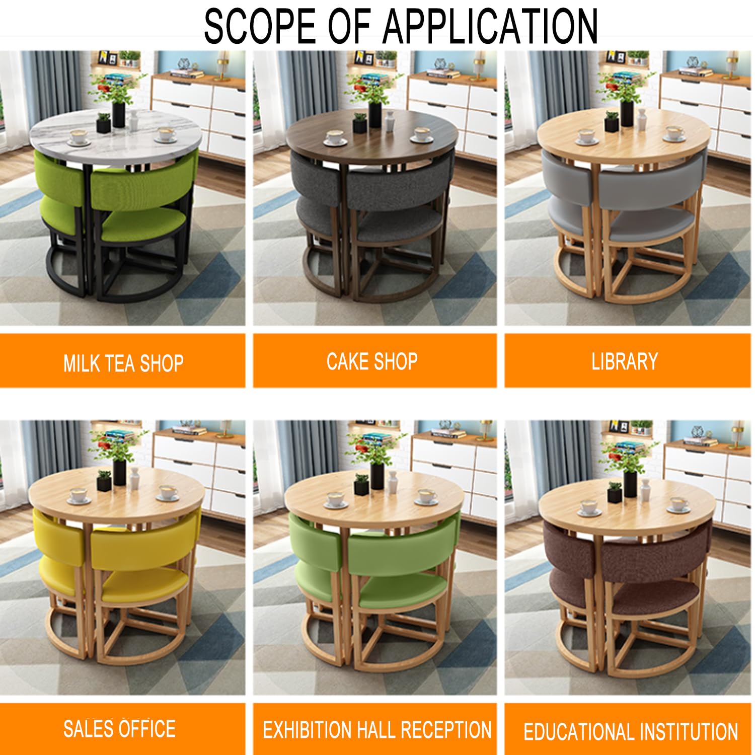 Amazon｜モダンなラウンドテーブルとチェア、椅子付きラウンド