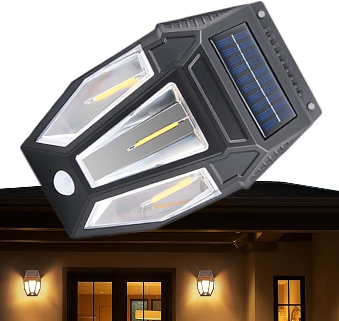 Wcybym Garden Solar Lights | Solar Wall Lights | Solar Lights Outdoor | Solar Deck Lights | Led Outdoor Wall Lamp | Garden 3 Modes Led Wall Lamp For Outdoor Yard Landscape