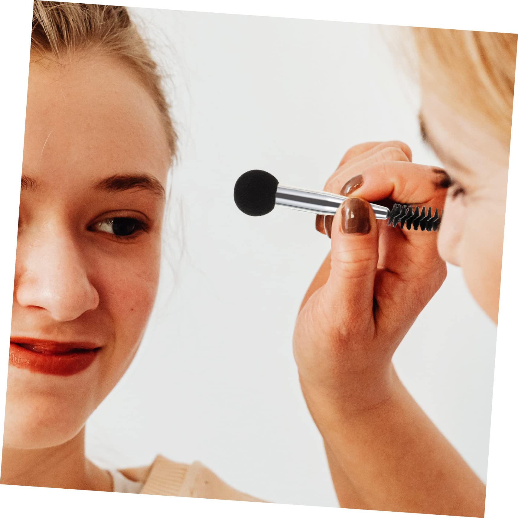 FRCOLOR 30 pennelli per il trucco in spugna per sopracciglia, spugne per il trucco del viso, spugna per il trucco, spugna per il trucco, pennello per eyeliner, tubo in alluminio, crema