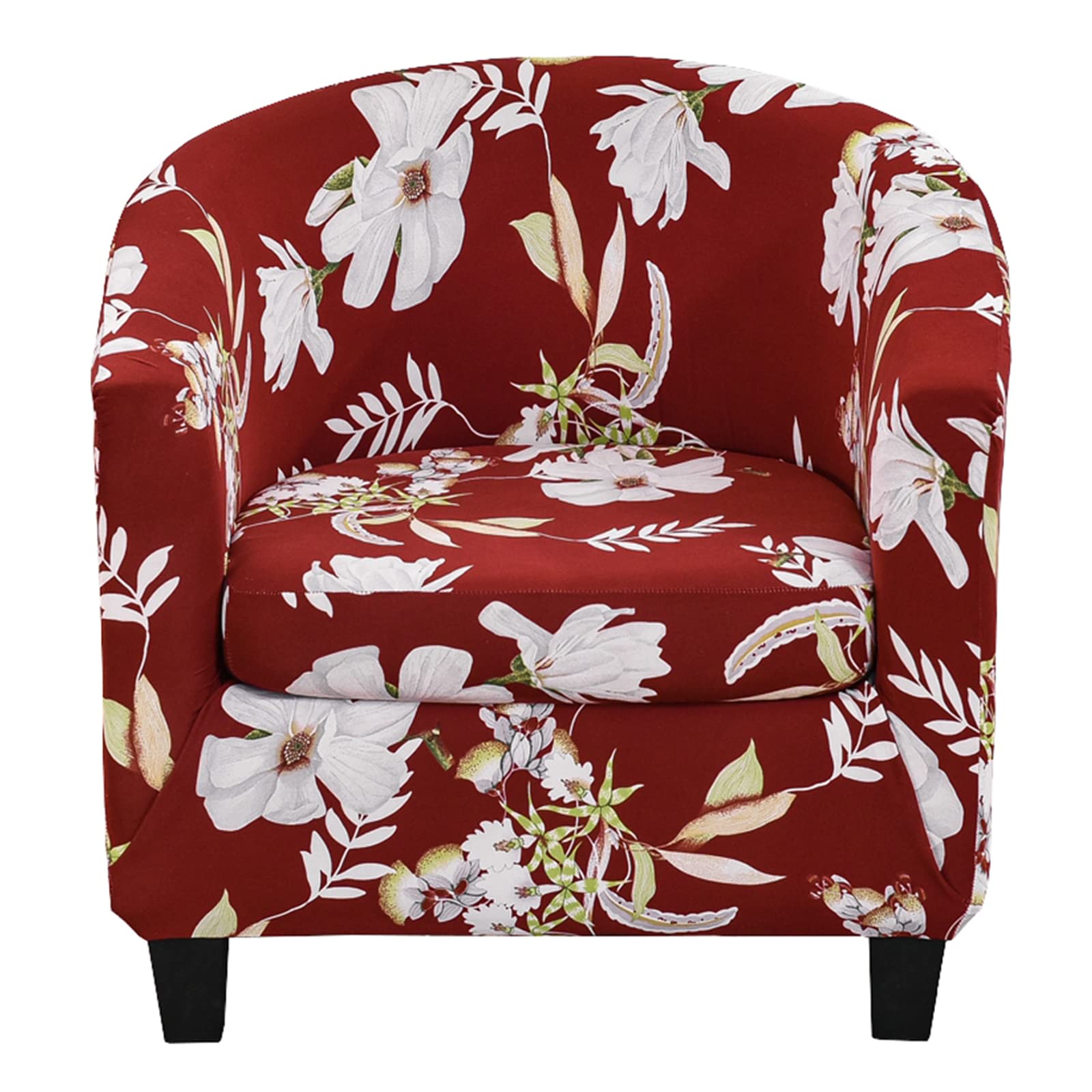 SVFOEBJM Club Chair Slipcover 2 Piece, Printed Tub Chair Cover soft Spandex Stretch club chair cover Armchair Chair Slipcovers With Elastic Bottom Removable Washable -J-2 Piece