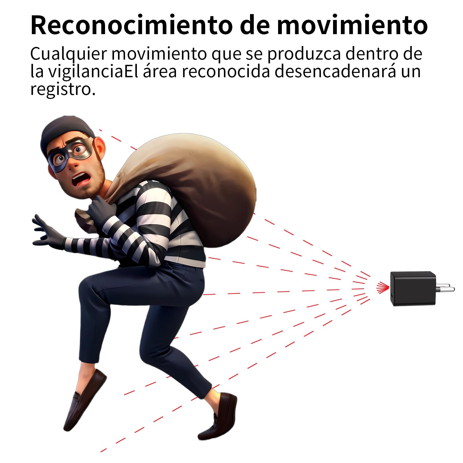Mini Cámara Espía en Cargador USB, Vigilancia Oculta HD 1080P con Detección de Movimiento, Grabación en Bucle para Hogar y Oficina