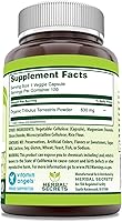 Vista 2 de Herbal Secrets Tribulus 630 mg 120 cápsulas vegetales Suplemento Sin OMG Sin gluten Fabricado en Estados Unidos