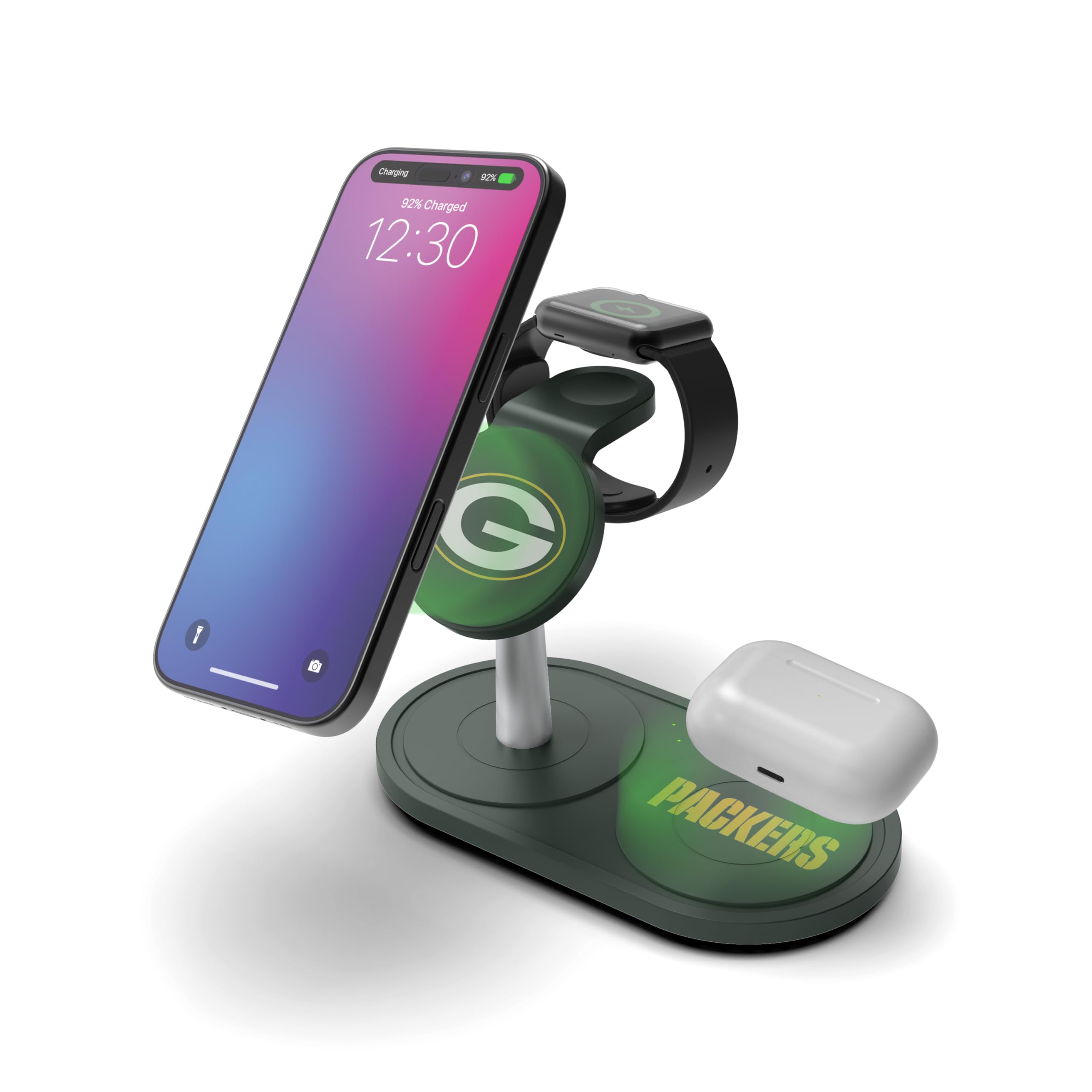 SOAR Station de recharge sans fil NFL 3 en 1 - Green Bay Packers