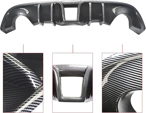 Miniatura 7 de YOUNGERCAR Difusor trasero apto para Nissan 370Z Z34 2009-2020 estilo fibra de carbono ABS JDM L Shark Fin Style parachoques trasero