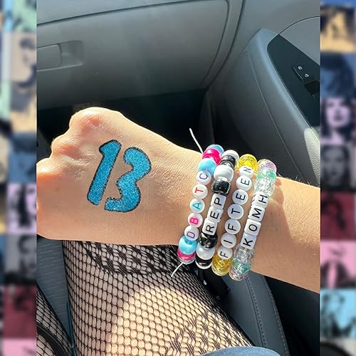 Miniatura 3 de Tuoshei 30 piezas ts eras tour tatuajes temporales número 13 pegatinas de tatuaje accesorios de concierto ídolo accesorios de fiesta de cumpleaños