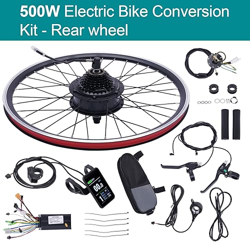 Miniatura 3 de Lidhujnk Kit de motor de bicicleta eléctrica, 36 V 500 W, rueda trasera, kit de conversión de bicicleta eléctrica, controlador de modo dual