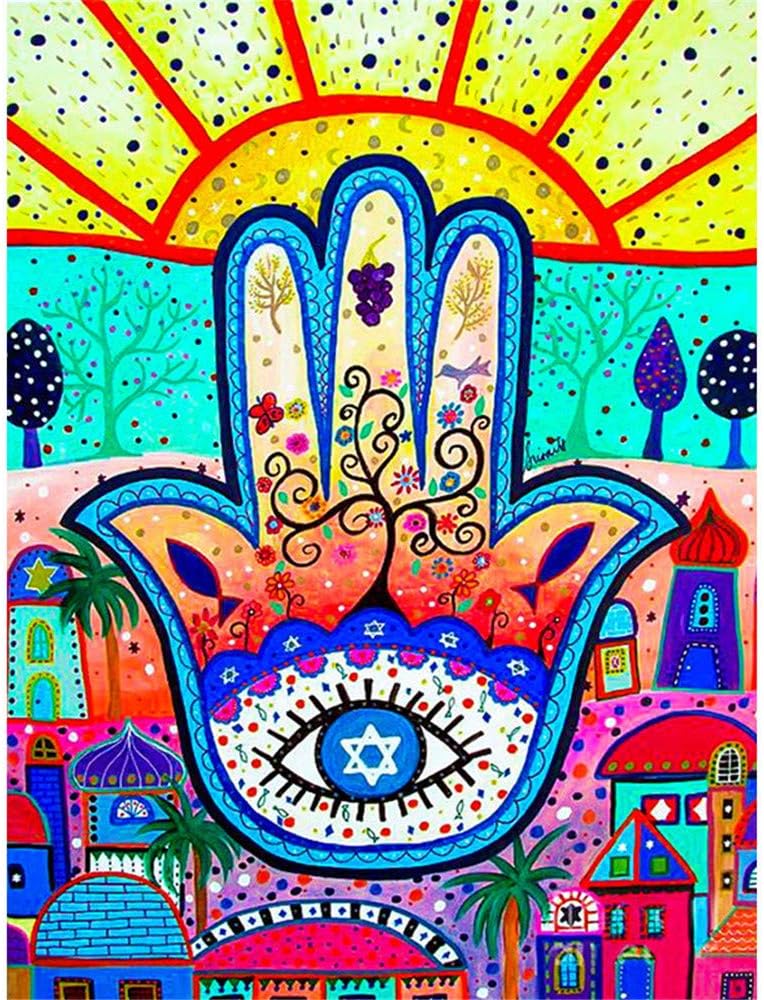 5D Diy Diamond Painting Kits, Hand of Fatima Picture Art Craft Crystal Rhinestone By Digital Kit for Wall Decoration