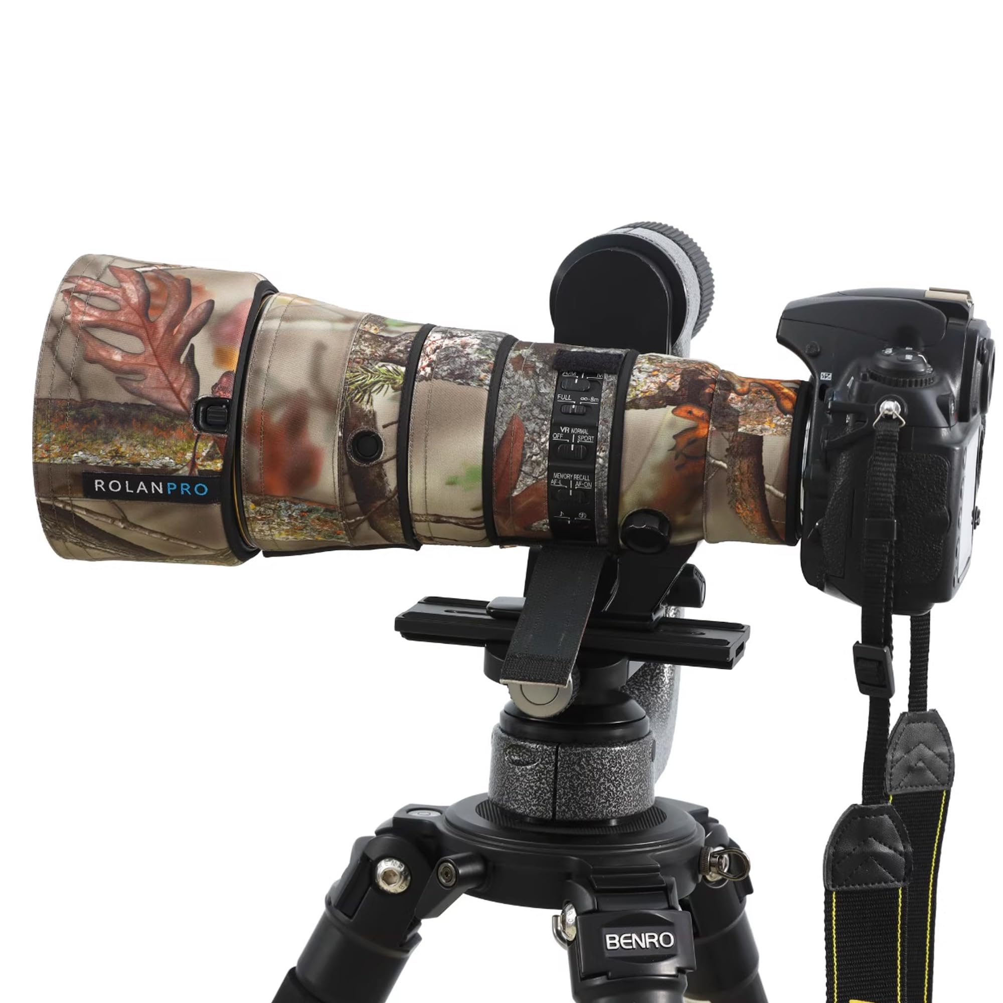 ROLANPRO Osłona Obiektywu Kompatybilna z Nikon AF-S 500mm F5.6E PF ED VR, Wodoodporna Kamuflażowa Osłona Ochronna Obserwacja Ptaków - #20 Jungle B