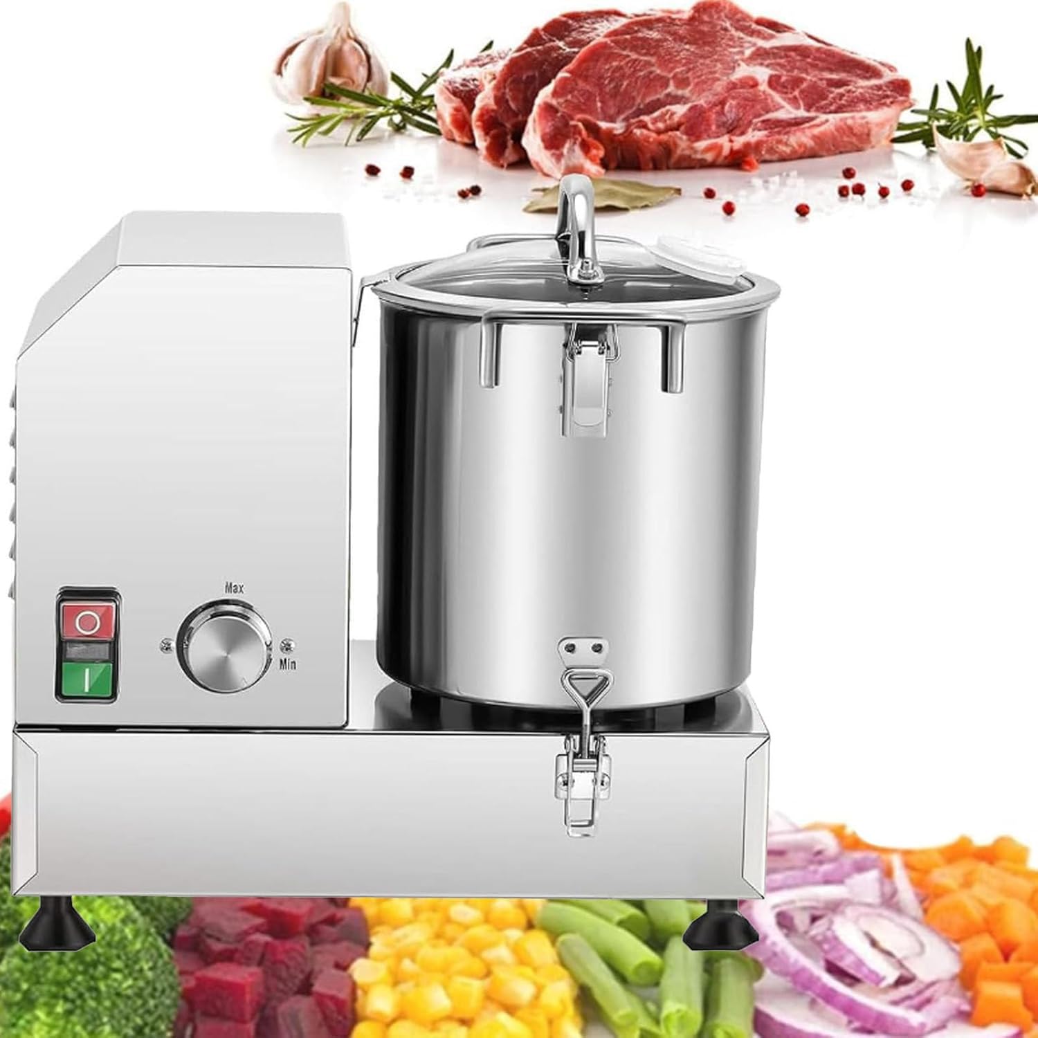 Procesador de alimentos, rallador de verduras, picador, molinillo de carne, acero inoxidable de grado alimenticio con cuchillas en forma de S para cortar verduras y frutas