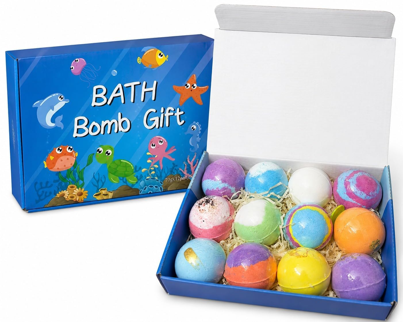 Kids Bath Bomb Set with Surprise Toys Inside, Colorful Fizzing Bath Bombs for Bubble Tub Fun, Easter Basket Gift for Boys & Girls, Skin-Friendly Spa Gift (Pack of 12)-image-10