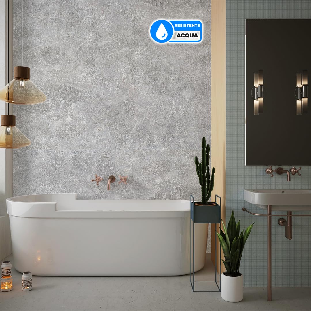 IZODEKOR Rivestimento Murale Aspetto Marmo - 4x pannelli - Alternativa alle Piastrelle del Bagno/della Cucina, Pannelli per Pareti Doccia, Pannelli per Pareti Posteriori della Cucina | Moonwalk