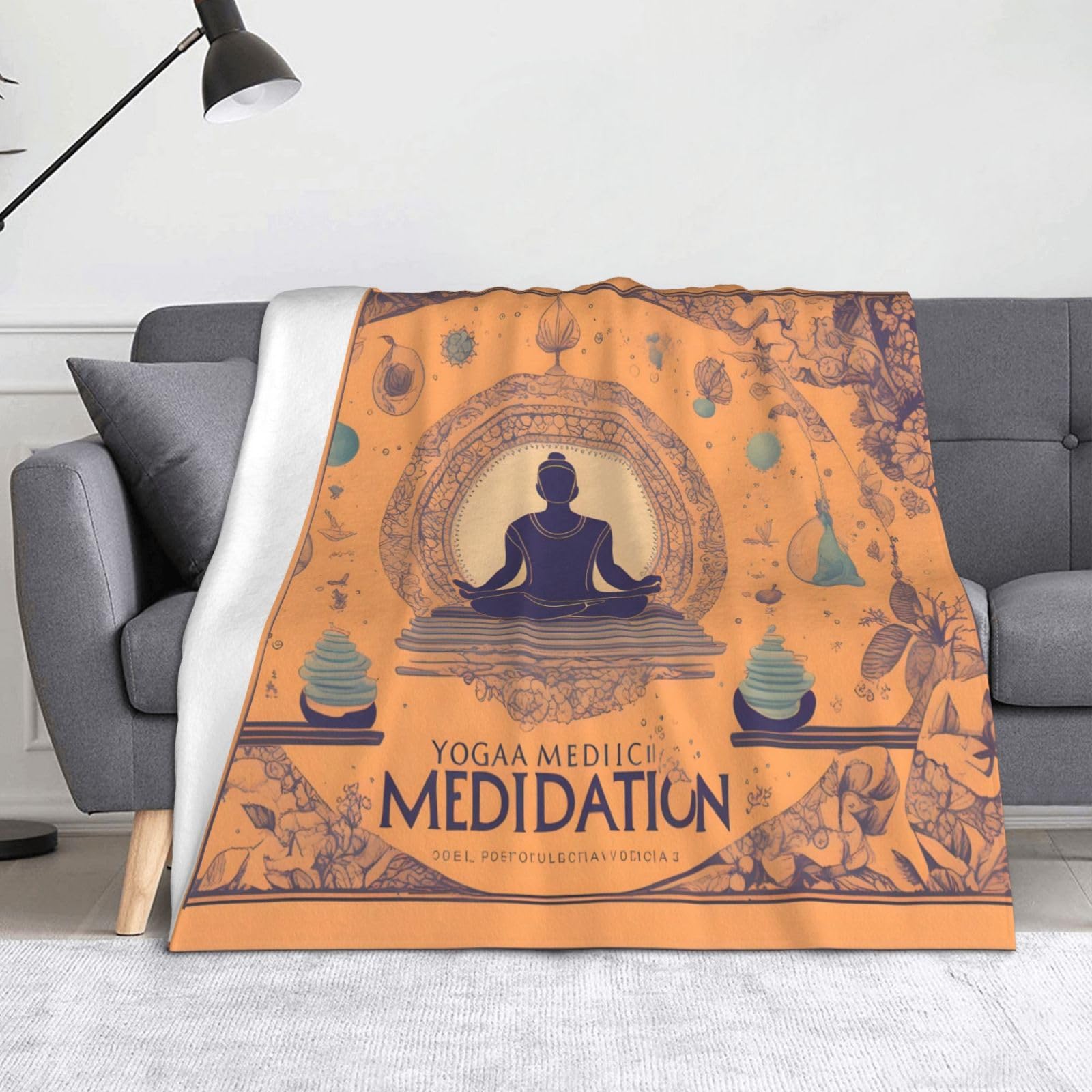 Couverture de méditation flanelle douce jeté de canapé et yoga maison