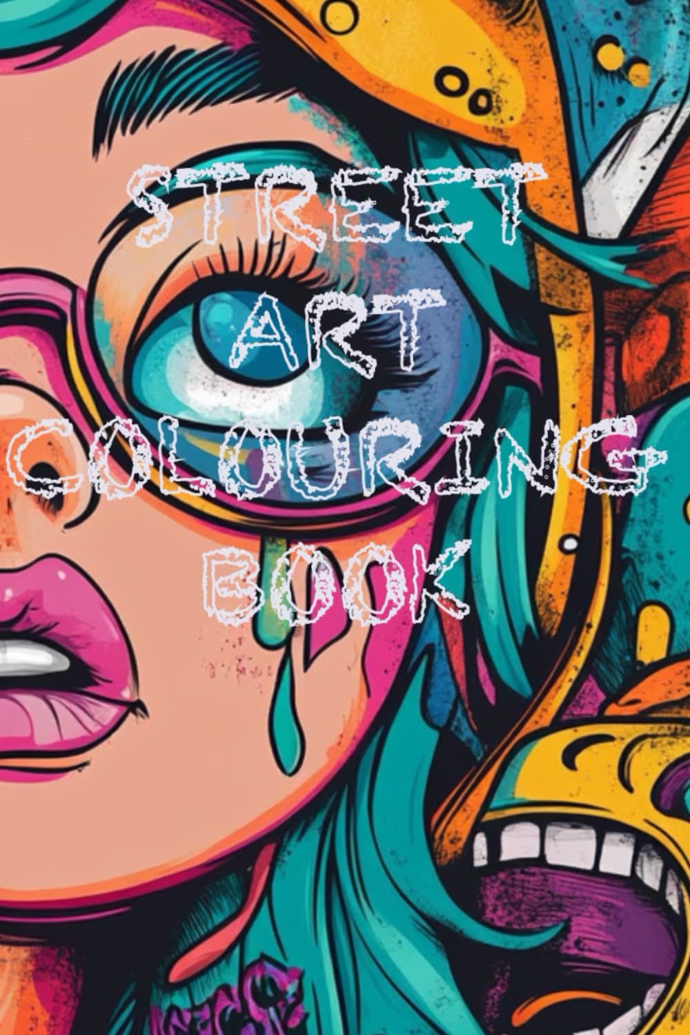 Street art colouring pages: Graffiti colouring book