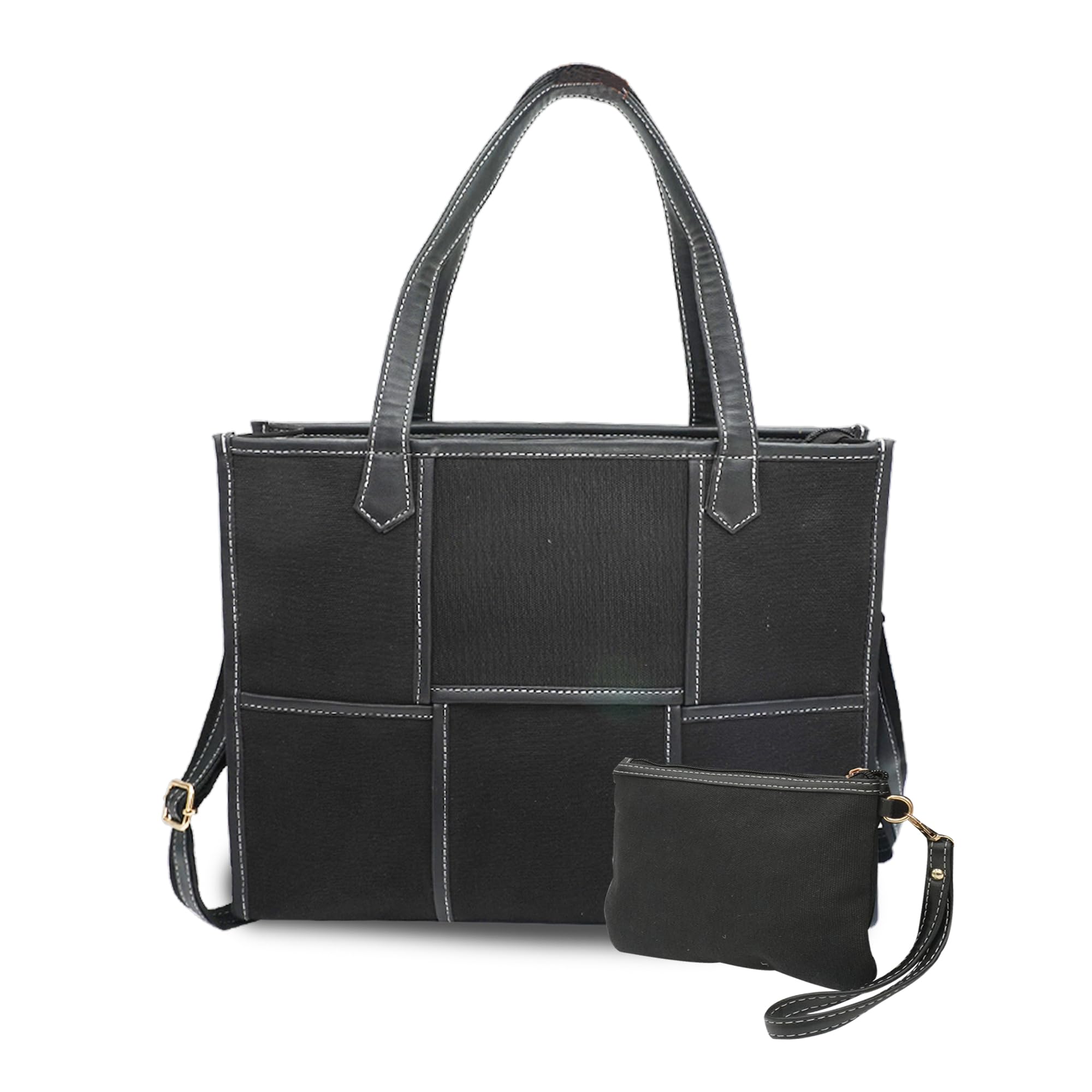 Womanix Laptop Tote Bag Canvas Laptop Bag 15.6 inch Work Shoulder Bags Casual Briefcase Handbag for Travel, Office, College (0061) BK BK (B0D3YXVHMB) Amazon Price History, Amazon Price Tracker