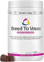Vista 1 de Breeder's Edge Breed to Wean, Multivitamínico prenatal y posnatal para perros y gatos, apoya a las madres embarazadas y lactantes, suplemento
