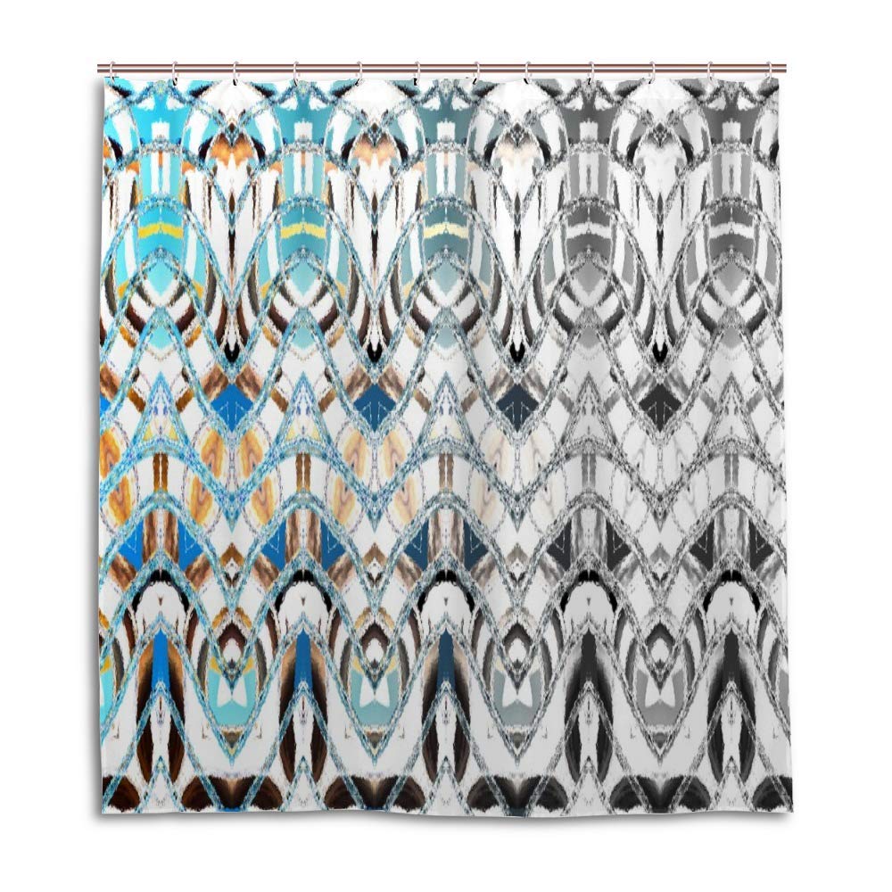 Rideau de douche imperméable en polyester coloré 168x183 cm avec crochets