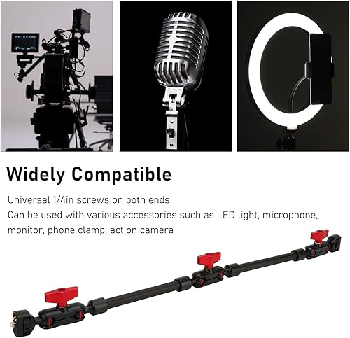 Miniatura 5 de Yunseity Brazo mágico articulado de 22 pulgadas, brazo mágico ajustable de 360° con cabezal esférico de 180°, soporte de cámara de brazo mágico