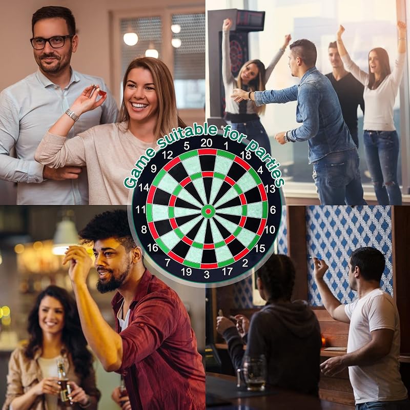 Bershaker 43cm Mágneses Darts Tábla 6 Nyíllal Otthonhoz és Partikhoz