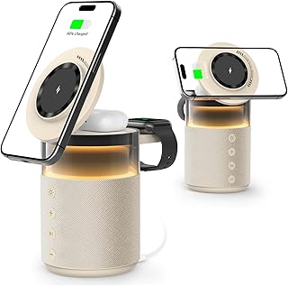 5-in-1 Wireless Charging Station with Bluetooth Speaker,Magnetic Charger with Night Light,Charger Stand with 33W Adapter C Price In India