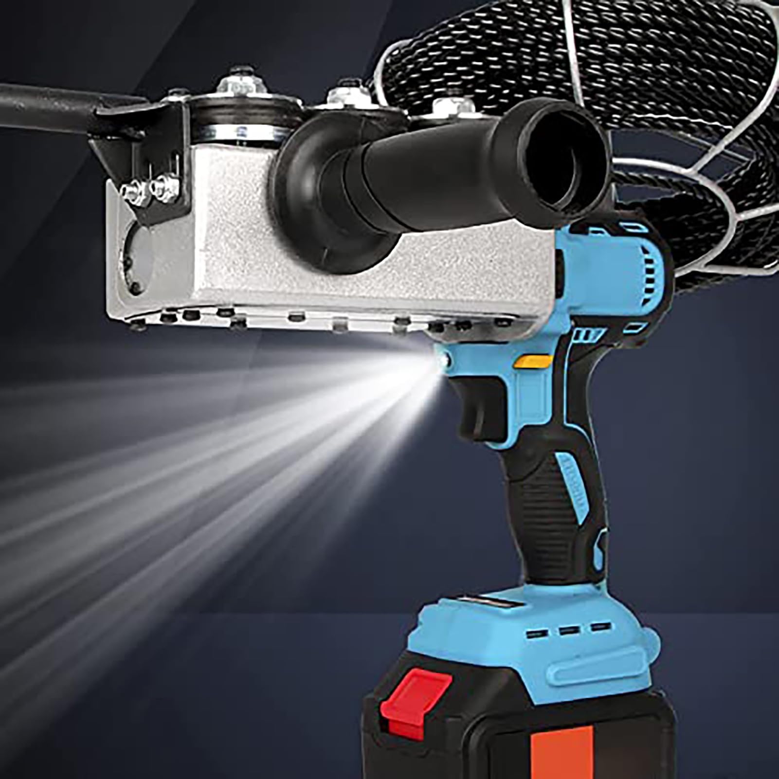 Strumento per infilare cavi, macchina automatica per infilare cavi, batteria al litio da 6000 mAh, velocità 40 m/min per infilare e tirare cavi elettrici, include cavo di piombo da 25 m