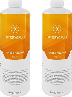 EKWB EK-CryoFuel Premix PC Coolant, 1000mL, Amber Orange, 2-Pack