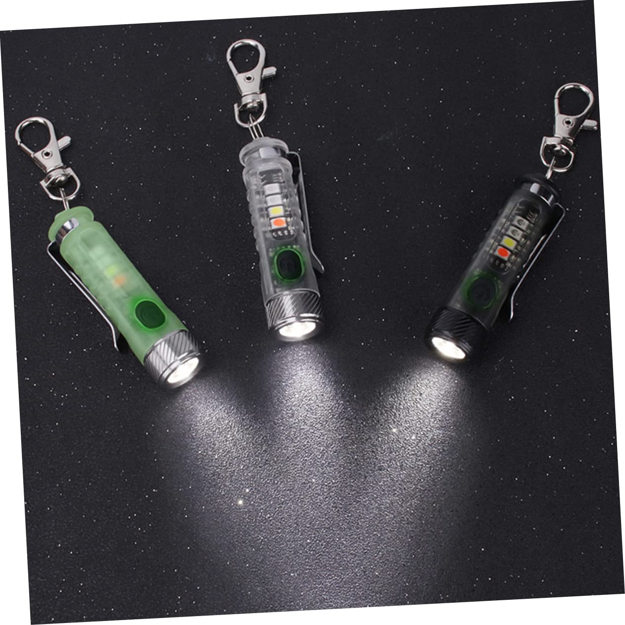 BESPORTBLE 4pezzi Mini Torcia Led Portachiavi Ricaricabile Regolabile Luce Portatile Per Escursioni Campeggio e Emergenze Modalità Di Illuminazione Design Compatto e Leggero Per Borse e