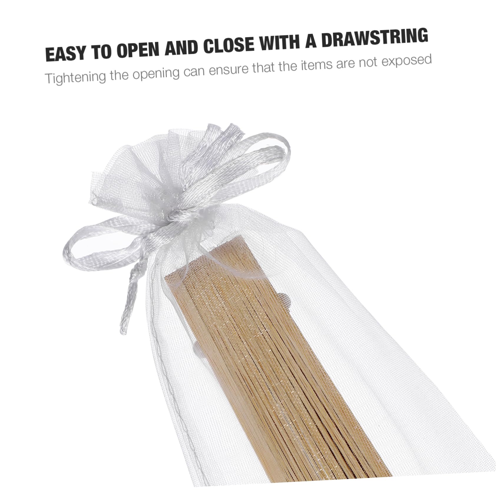 SEWOART 200stücke Organza Geschenktüten Mit Kordelzug Weiße Fächer-taschen Für Hochzeiten Partys Schmuck Und Leicht Und Langlebig Für Aufbewahrung Und Präsentation
