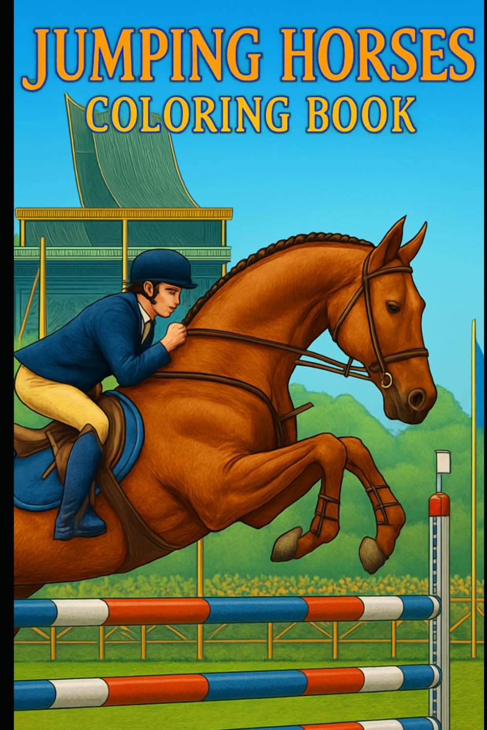 Jumping Horses: Coloring Book for Adults and Teens 24 Beautiful and Different Pages with a Horse Jumping motif