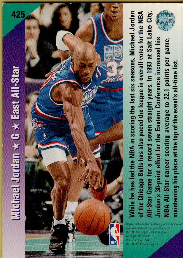 MICHAEL JORDAN 1993 UPPER DECK NBA TRADING CARD "EAST ALL-STAR" (CHICAGO  BULLS) FREE SHIPPING AND TRACKING at Amazon's Sports Collectibles Store