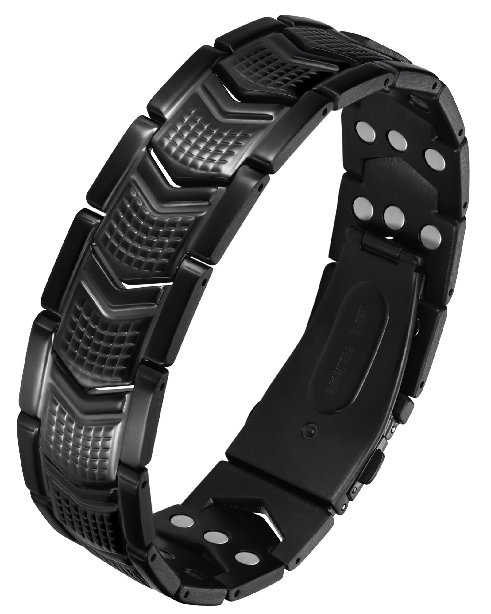Feraco Magnetic Therapy Bracelets for Men 3X Strength,Titanium Steel Magnet Bracelets with 3800 Gauss Neodymium Magnets
