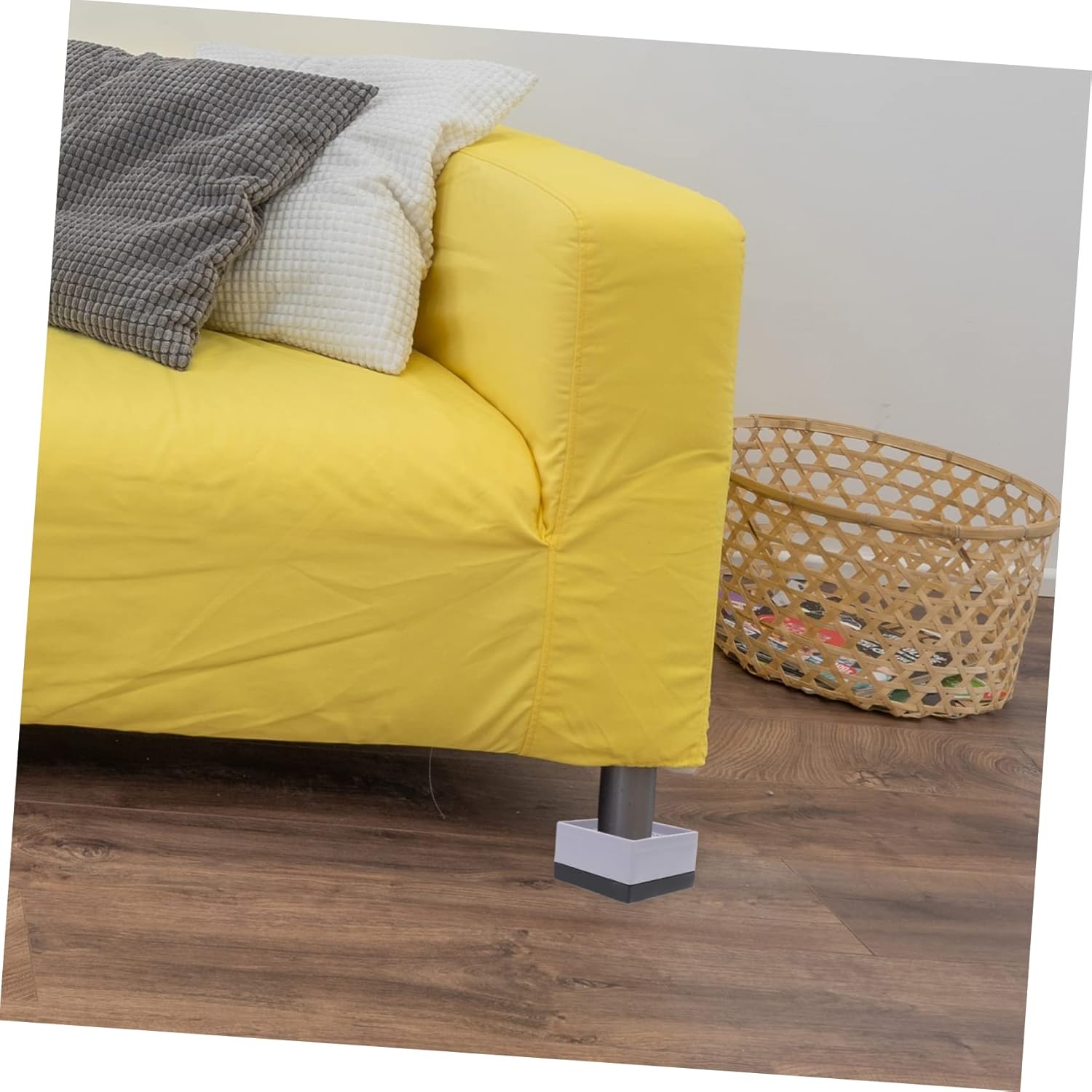 Unomor 8pcs Furniture Risers Plastic Bed Risers for Sofas Tables and Appliances Heavy Duty Elevation for Increased Storage Space Grey