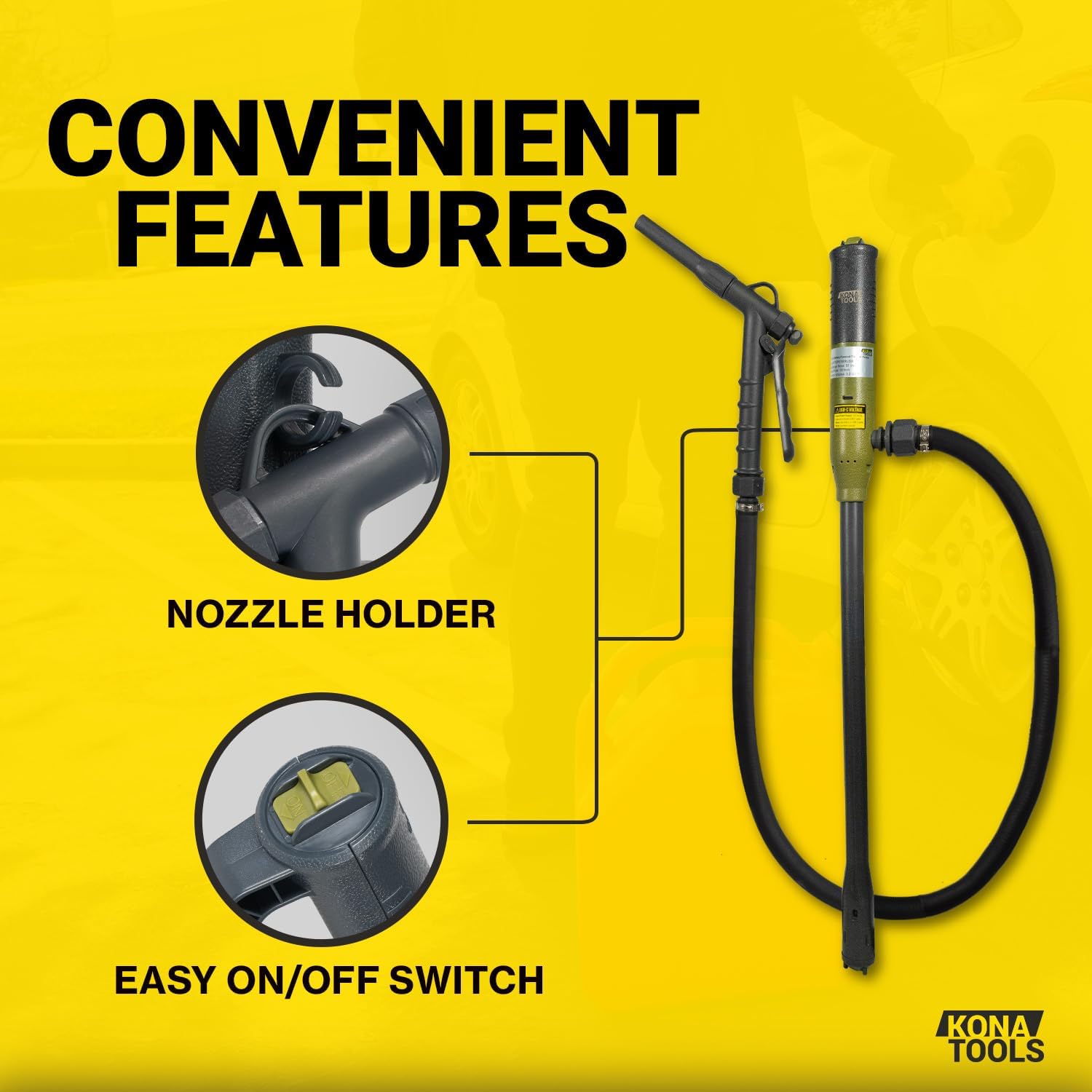 Portable Fuel Transfer Pump, Battery or USB-C Powered | Safety Nozzle, 4.3ft Rubber Hose, 3.2 GPM | For Gas, Diesel, DEF, Water | Fits 3–20 Gallon Barrels