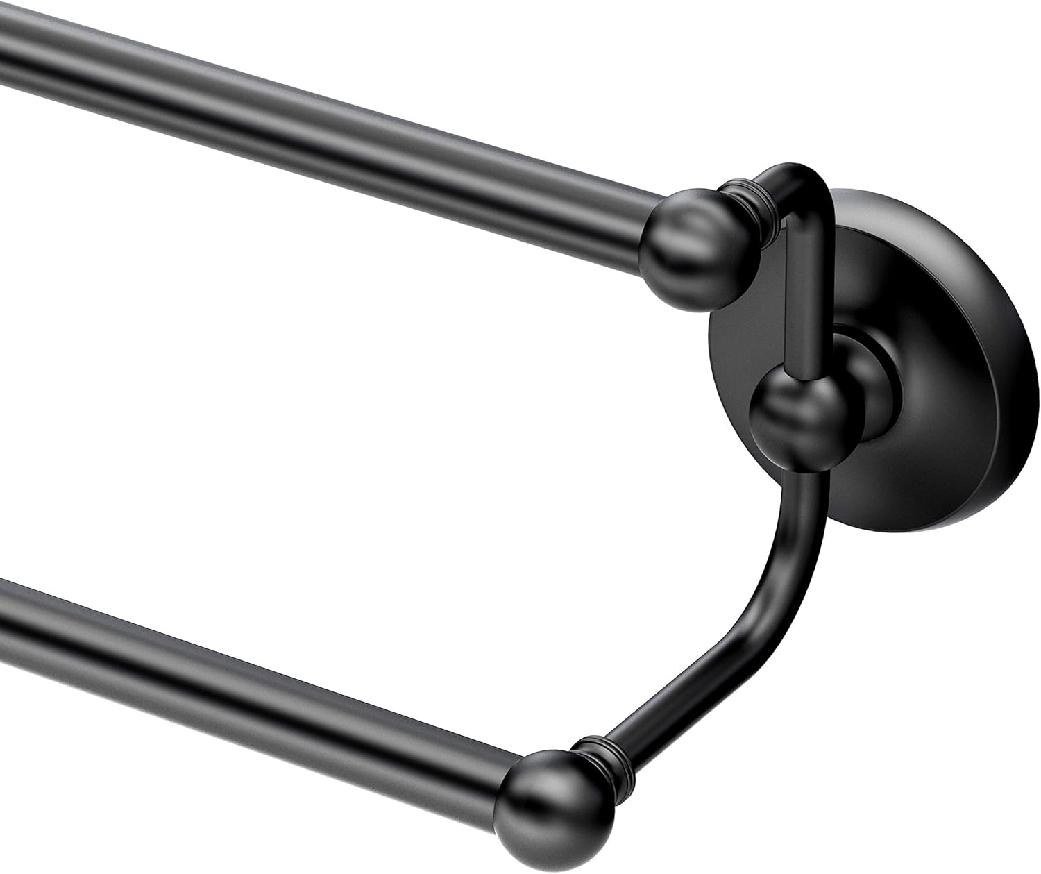 Gatco 5375MX Designer II Double Towel Bar, 24 Inch, Matte Black/Wall Mounted 24" Double Towel Holder Bar Rack for Bathroom
