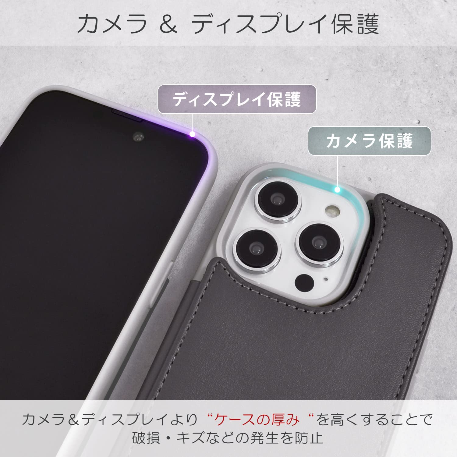 Amazon.co.jp: Smarfy iPhone14 Pro ケース 背面「 ミラー & カード  