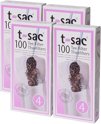 Miniatura 6 de T-Sac Bolsas de filtro de té, infusor de té desechable, tamaño número 4, capacidad de 6 a 12 tazas, juego de 1,000