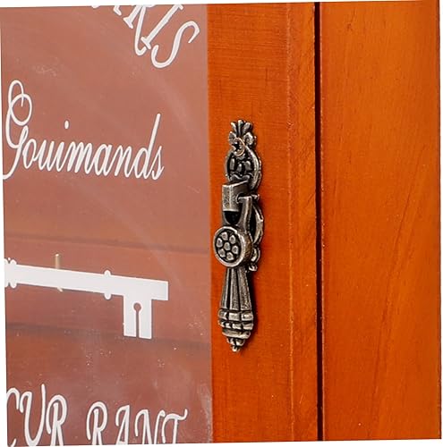 Miniatura 4 de STOBOK Gabinete de madera para llaves montado en la pared con panel para llaves, armario de almacenamiento vintage, caja de almacenamiento para