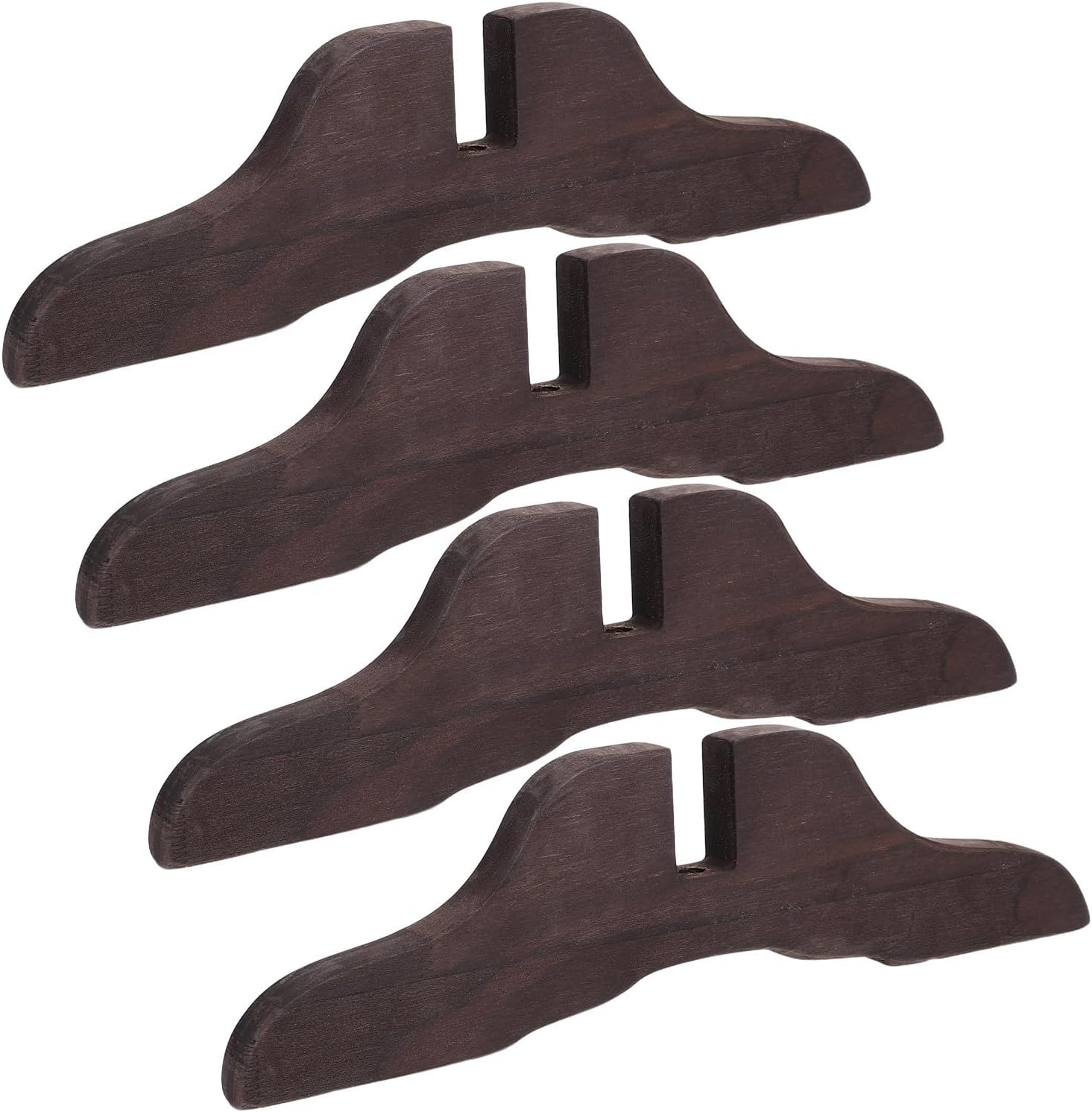 LABRIMP 4pcs Wood Room Divider Screen Holder Stand Coffee Finish, Convenient Installation and Reliable Safety, Folding Privacy Partition Base for Office and Library Use, 11.3x3.1x0.7