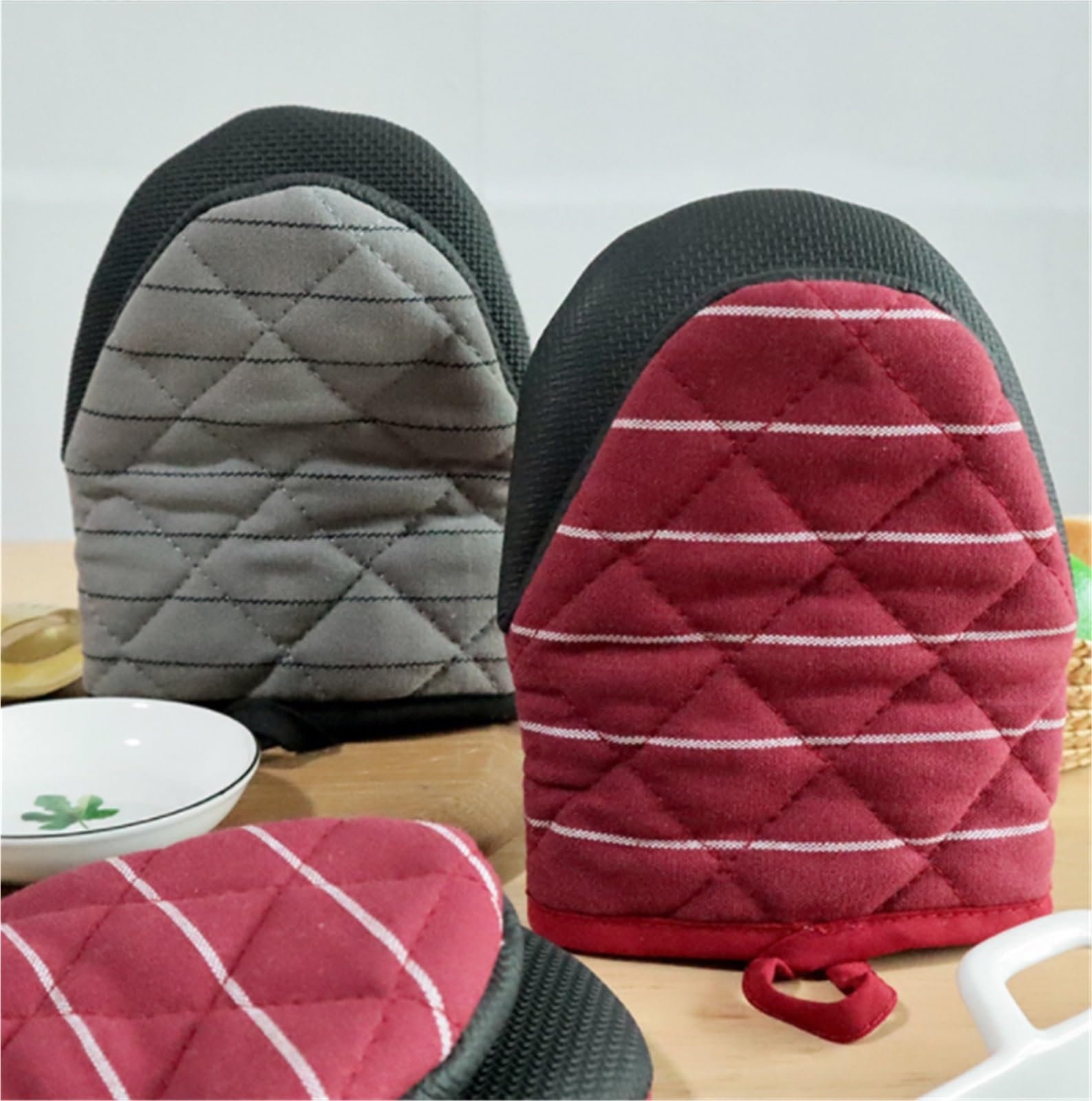 Manoplas Horno 1 Par De Manoplas De Horno Resistentes Al Calor, Manoplas De Silicona For Cocinar, Asar, Hornear, Microondas Guantes Horno Cocina(G)