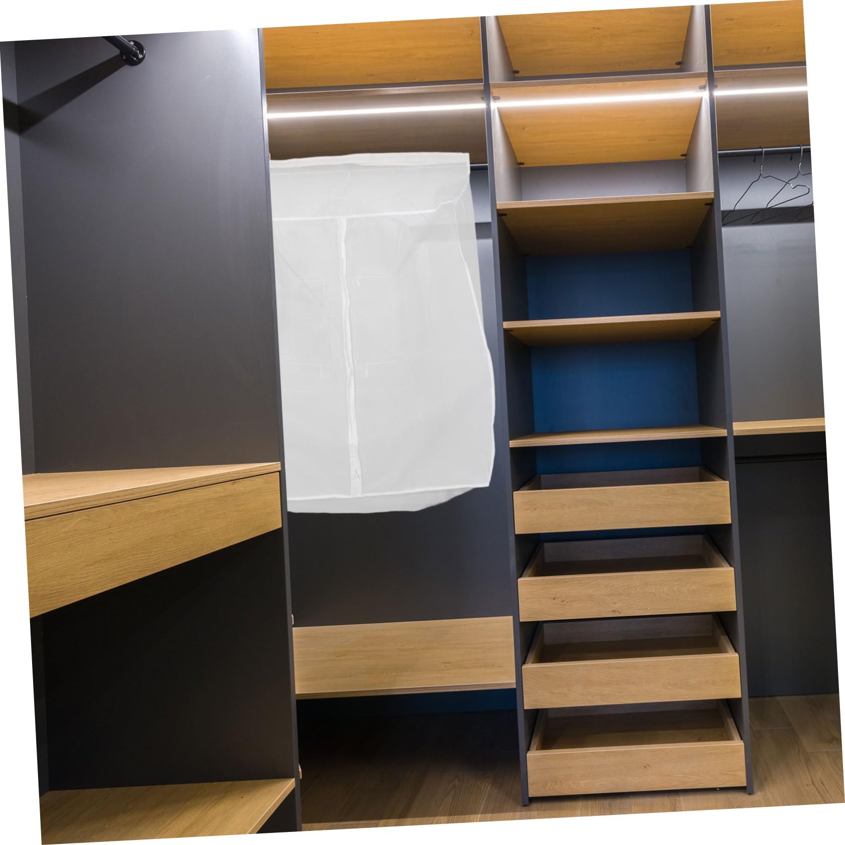 Funda para Colgar Ropa Protectora contra Polvo y Plegable de Peva Color Claro para Guardar Trajes y Ropa Hogar