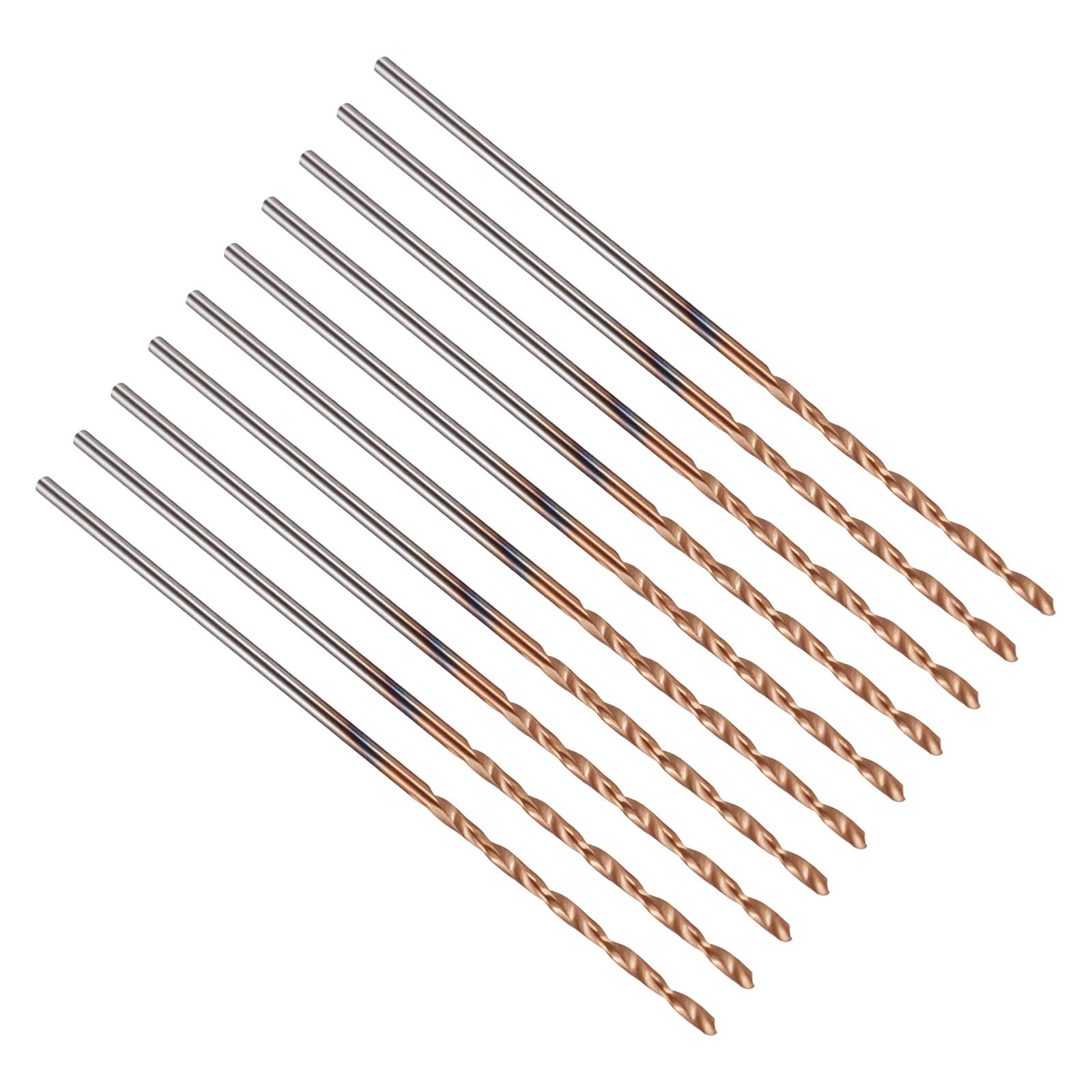 PATIKIL 1.1mm Drill Bit, Carbide Twist Jobber Bits Straight Shank 130° for Drilling Hard Metal Alloy Steel Stainless Steel Titanium Alloys - 10 Pack