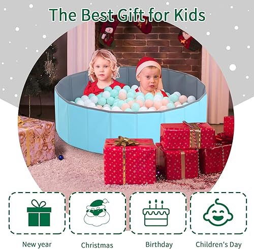 Miniatura 6 de Pozo de bolas azules para niños pequeños de 1 a 3 años bola plegable con bolsa de almacenamiento no necesita inflar cerca de juguete para bebés