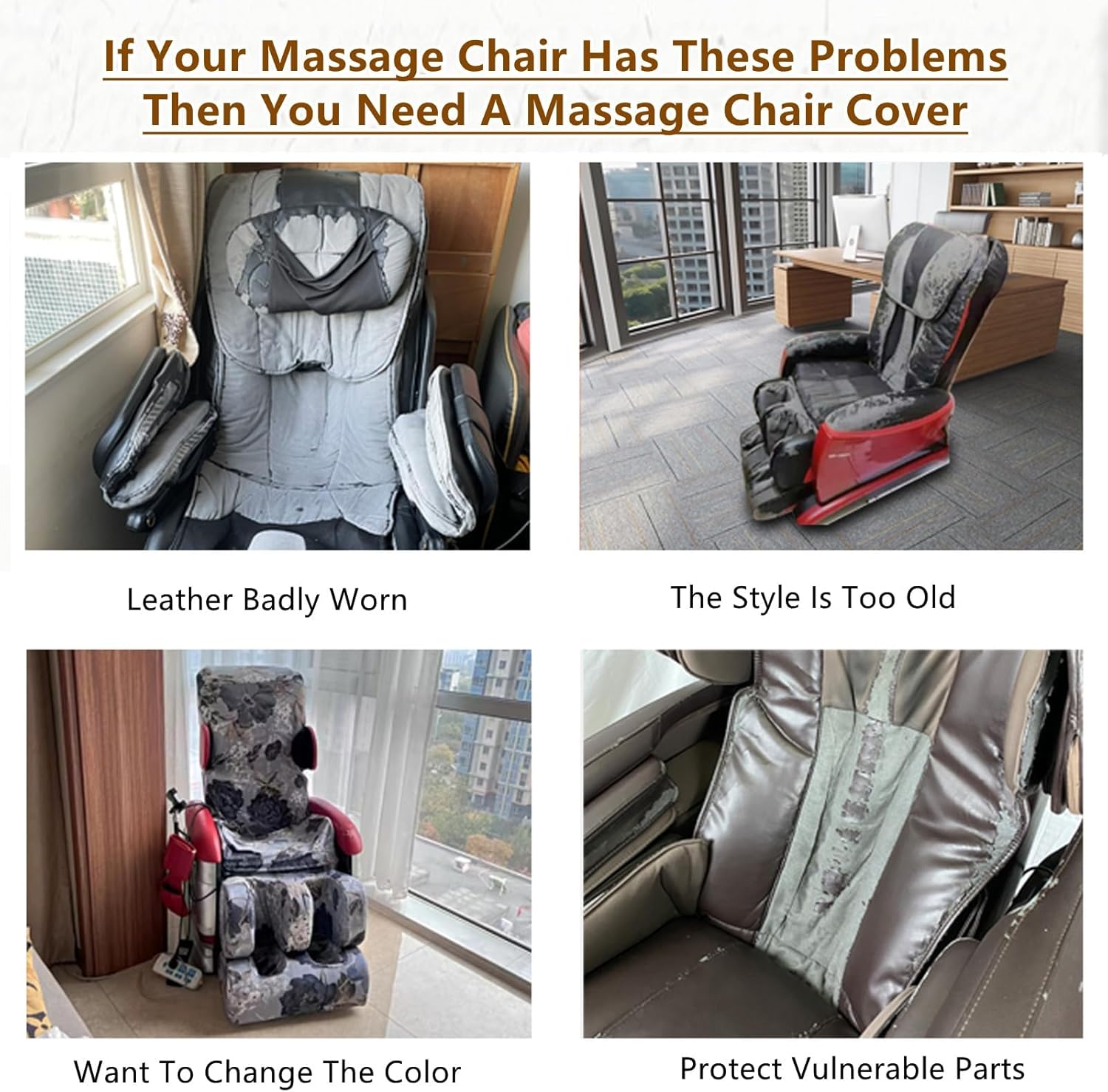 Massage Chair Cover-Shiatsu Slipcover Recliner Chair Cover,Universal Washable Stretch Fabric Armchair Slipcovers,Dust Protection Sofa Covers Black,Body+Foot