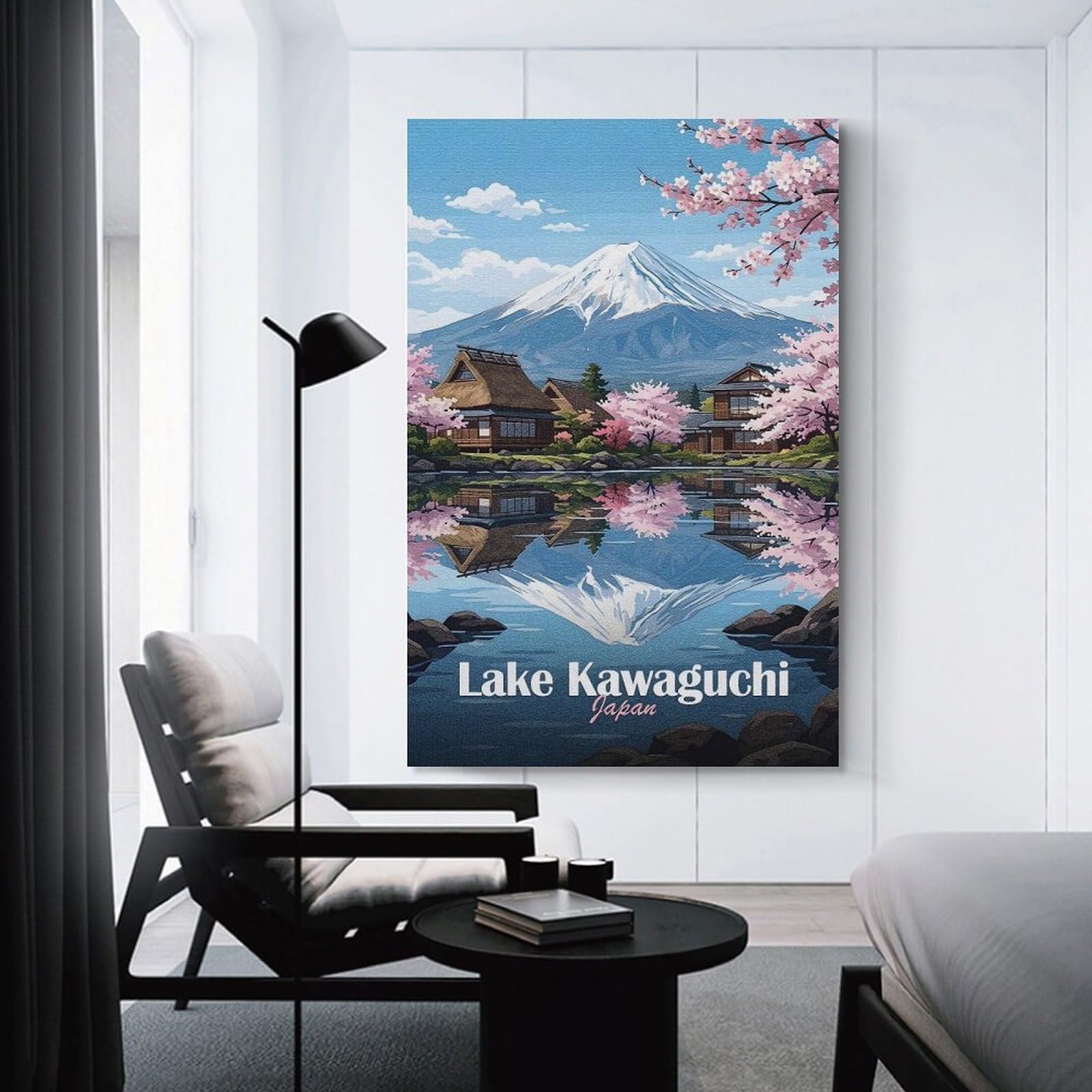 Junmoney Unframe-Style-5-1 Lake Kawaguchi Japan Landscape Art Home Decor Wall Art, 12X18inch(30X45cm), For Wall Displays, Bedrooms Or Room Updates, Ideal For Building A Coordinated Art Wall