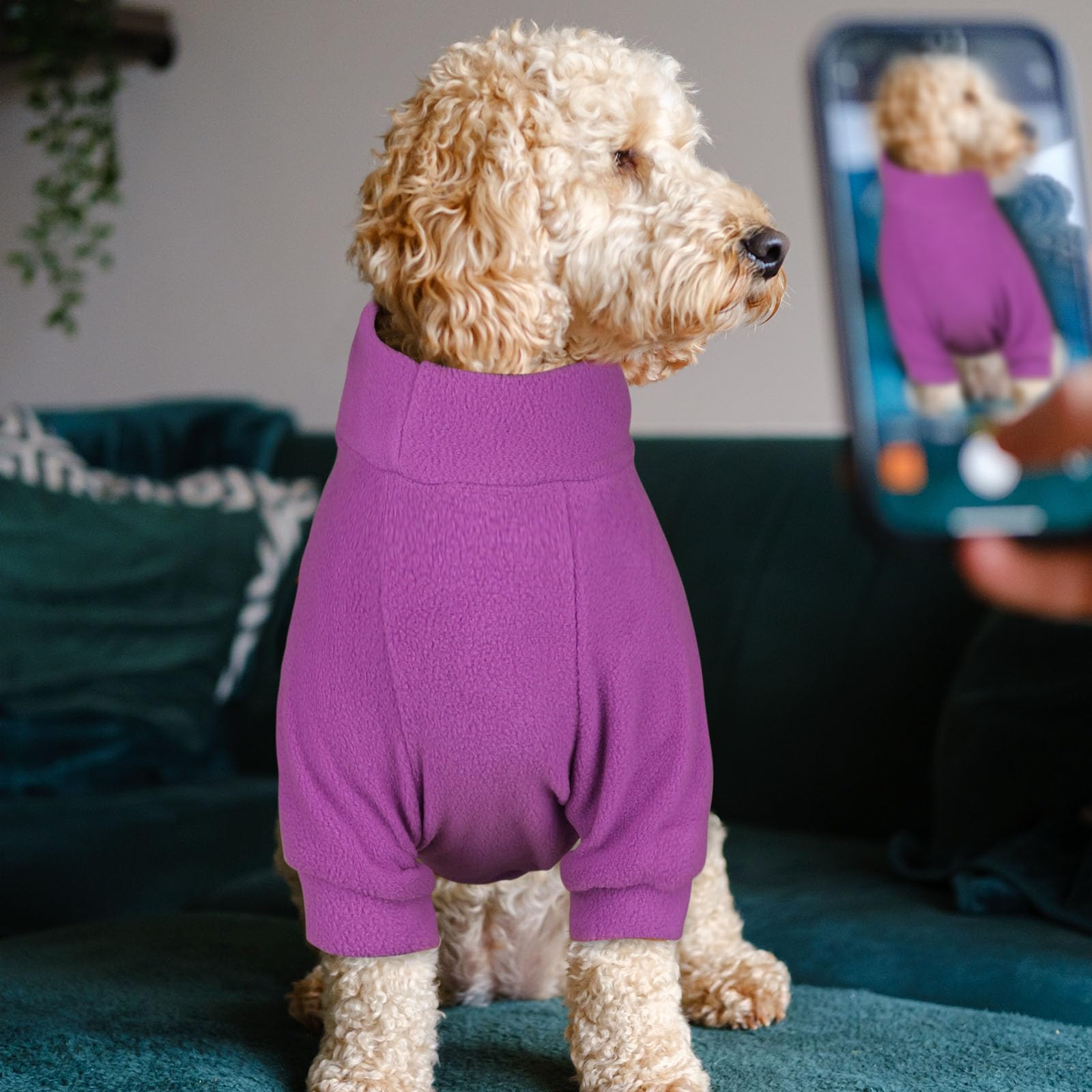 Paquete de 3 suéteres para perros medianos, suéter de forro polar para perro, cuello alto, sudadera suave y cálida para perro, ropa para perro, tamaño mediano, para perros y niñas (rosa, rosa intenso