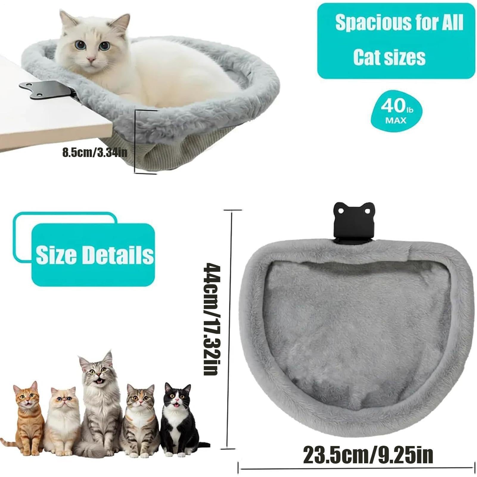 Hamaca para Escritorio de Gato,Percha Plegable Que Ahorra Espacio - Hamaca fijada al Escritorio - para Interior, Oficina en Casa, Sala de Juegos, Mesas, Estanterías, Puertas, Pequeño, Mediano,